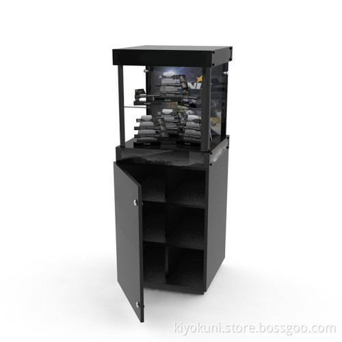 Floorstand Flashlight Wholesale Foldable Acrylic Wood Luxury Electronics Collectors Display Cabinet